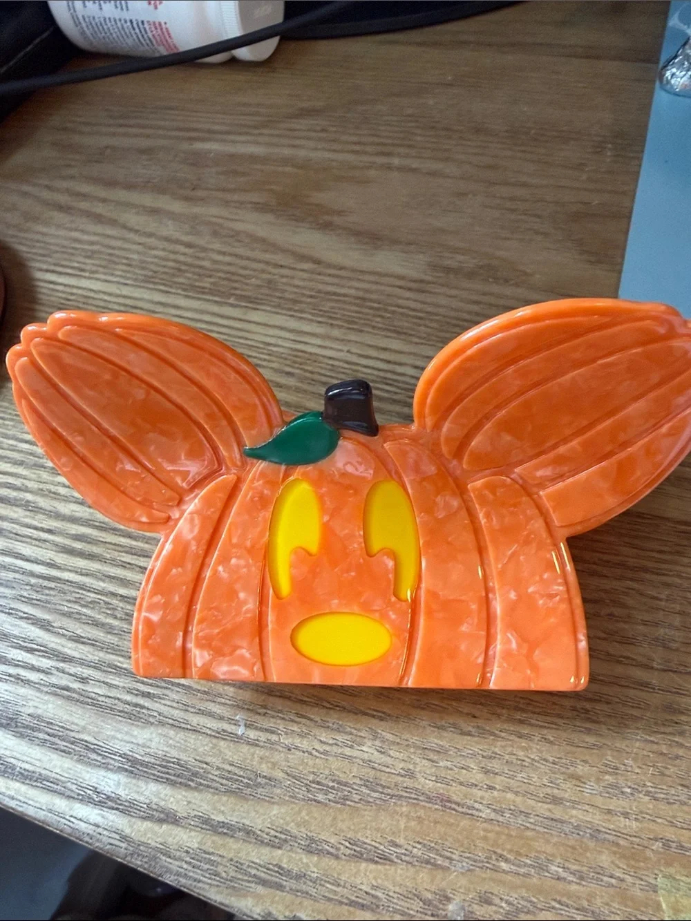 Mickey Orange Pumpkin Ear Hair Clip Disney Halloween part large